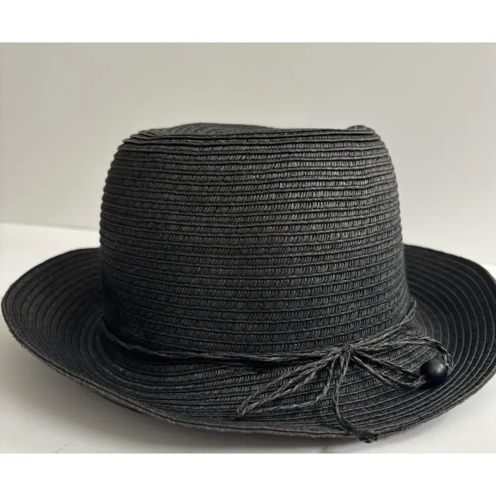 August Hat Company Black “Classic Kettle” Straw Sunhat, Braided Band - Picture 6 of 6
